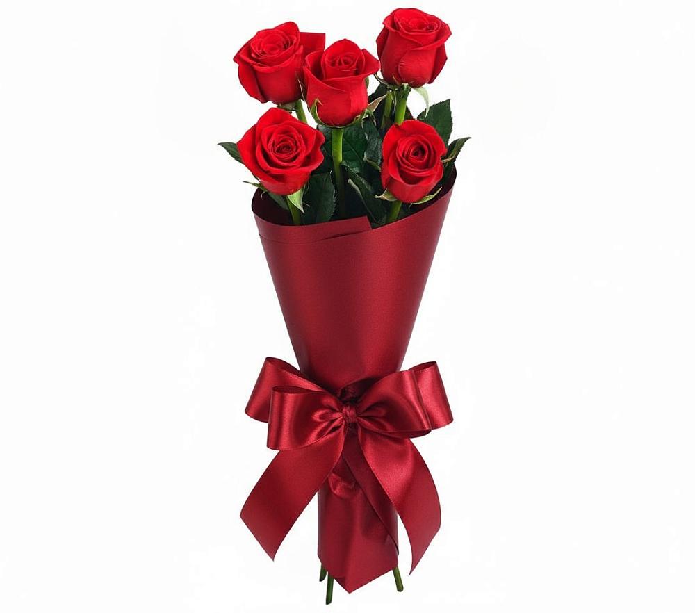 Букет 5 Красных роз Эдлесс Лав в Вырице