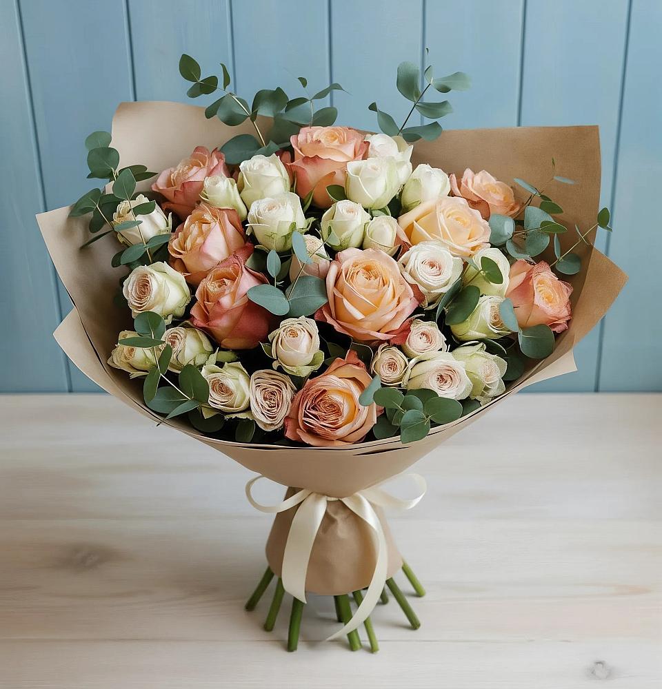 Букет цветов из: Альстромерии и Розы в Вырице