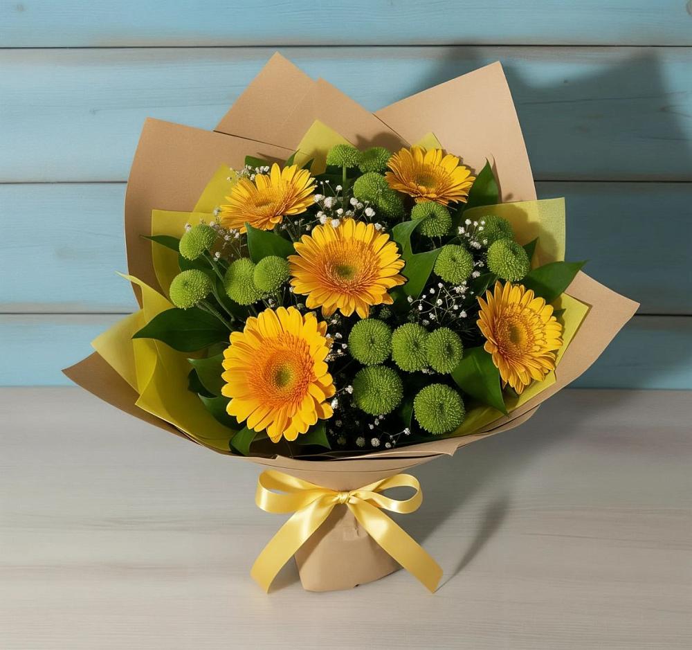 Букет цветов из: Герберы и Хризантемы в Вырице