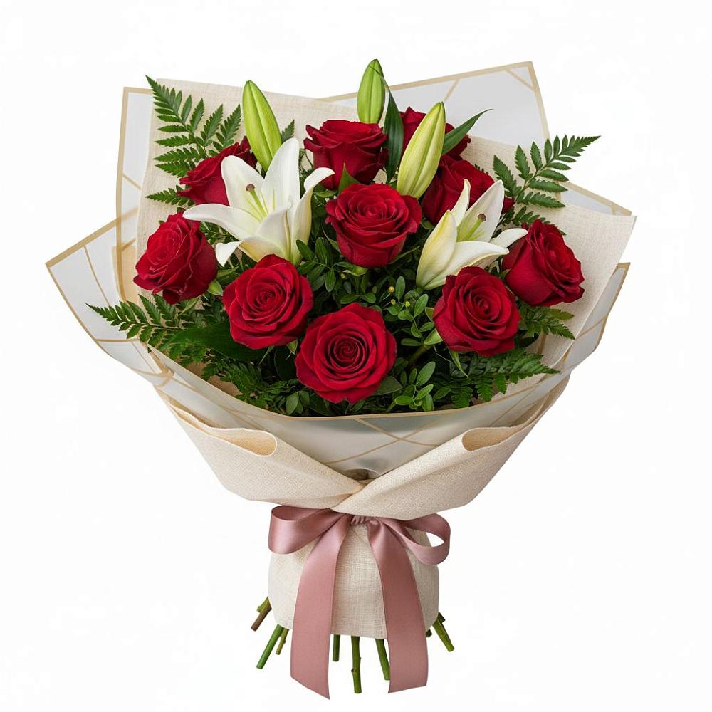 Букет цветов из: Лилии и Розы в Вырице