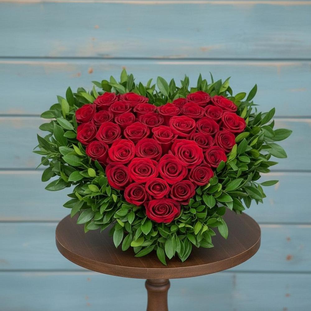 Цветочная композиция из Розы в виде сердца в Вырице