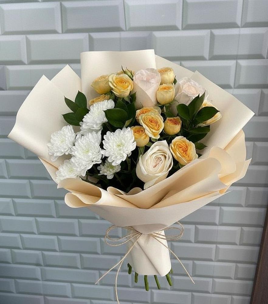 Букет цветов из: Розы и Хризантемы в Вырице