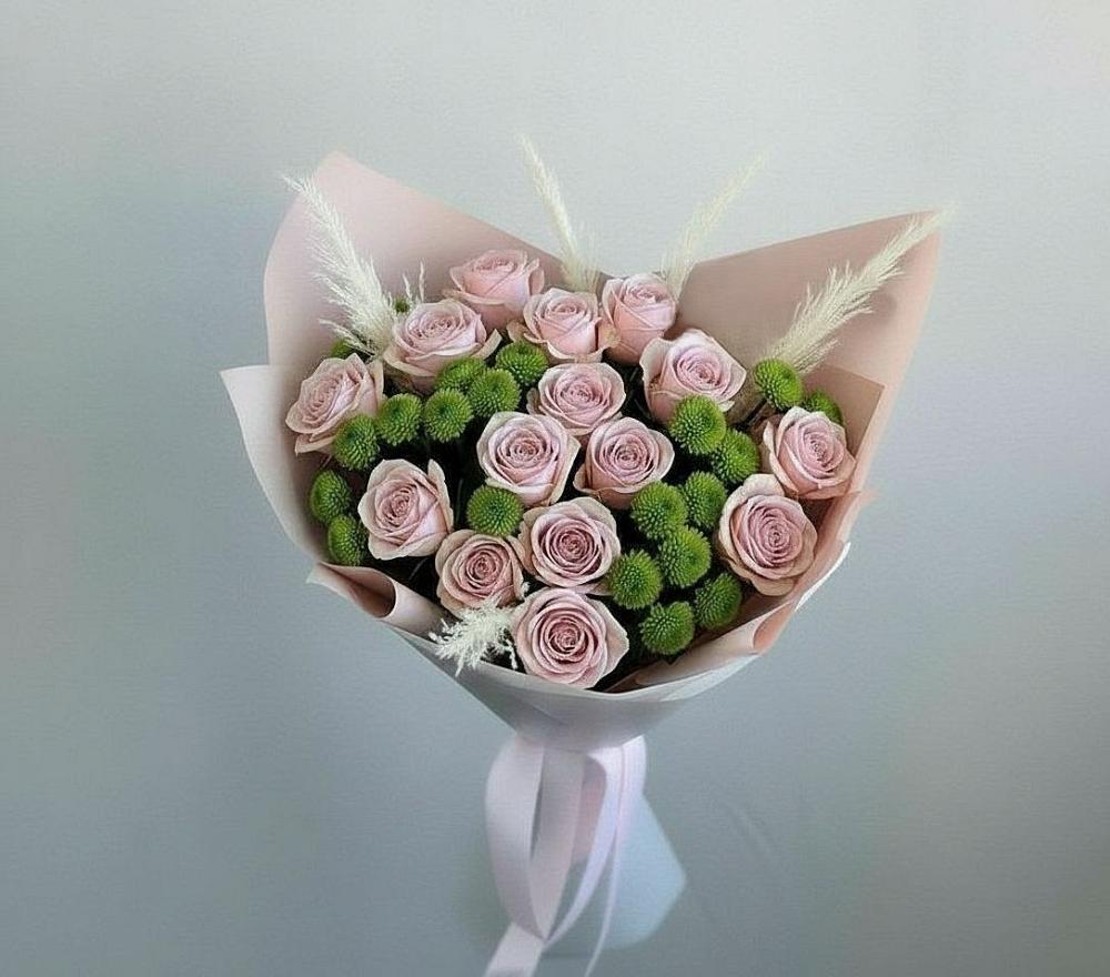 Букет цветов из: Розы и Хризантемы в Вырице