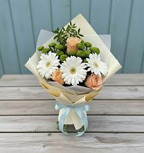 Букет цветов из:  Герберы, Розы и Хризантемы #REPLACE_PRED# Вырице