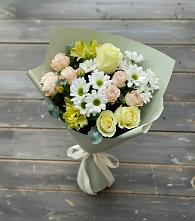 Букет цветов из:  Альстромерии, Розы и Хризантемы в Вырице